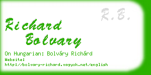 richard bolvary business card